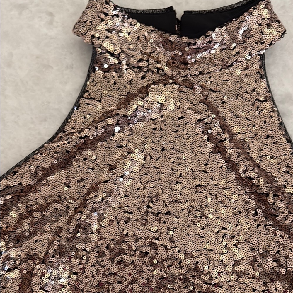 Badgley Mischka Pink Gold Strapless Bodycon Dress Night Out - Picture 10 of 11